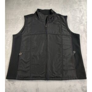BC Clothing‎ Woman Black Fleece Lined Full Zip Vest Stand Collar Pockets